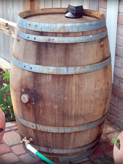 Recycled Wooden Rain Barrel