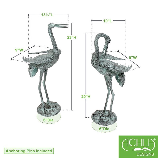 Statues - Preening Crane in Assorted Positions
