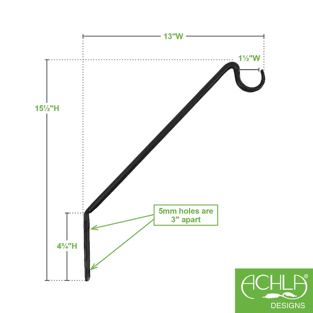 Hook - Wall - Achla Angled Wall Mount 45 Degree