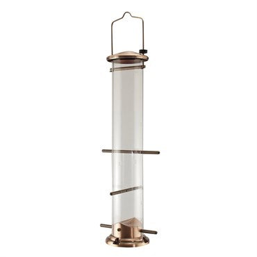 Bird Feeder - Nyjer Thistle Tube Feeder with Copper Finish - 6 Port