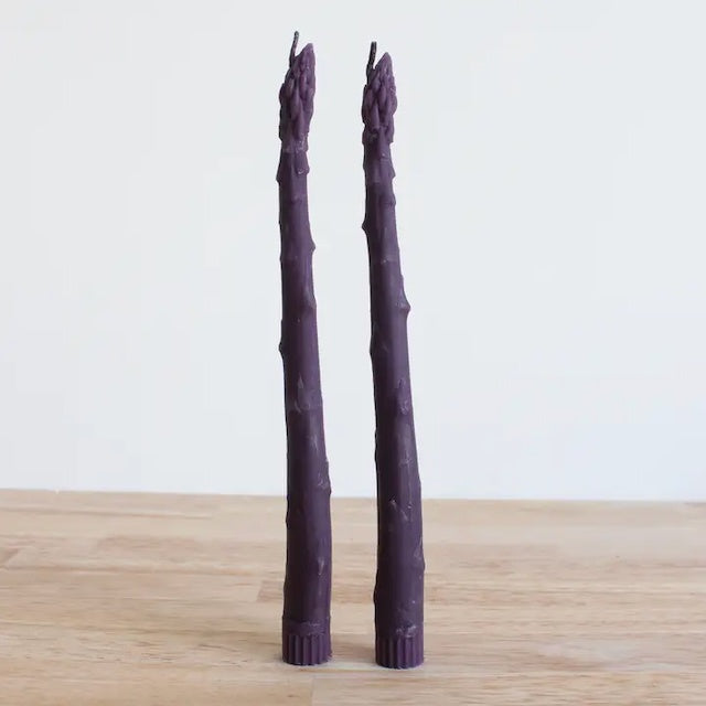 Happy Organics Beeswax Candles - Asparagus Pair - Purple