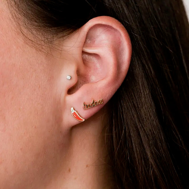Enamel Stud Earrings - Produce