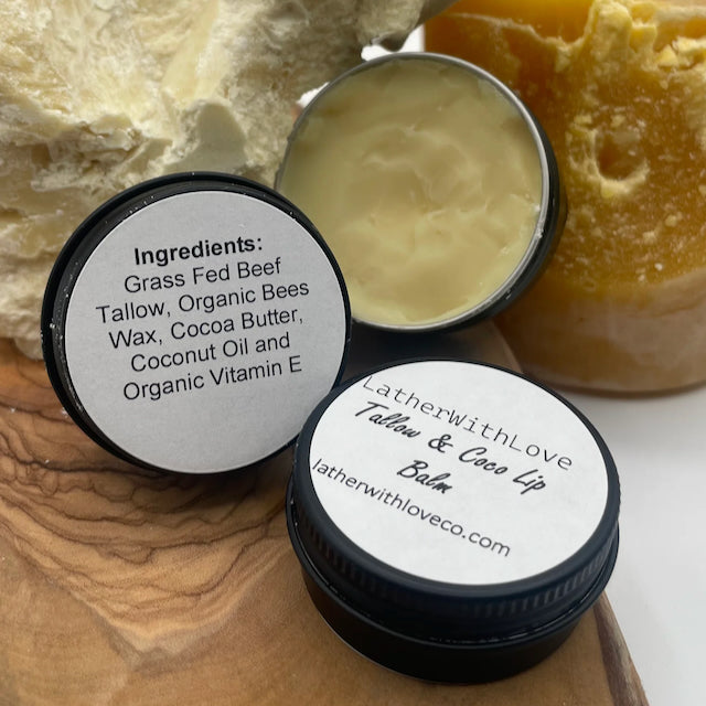 LatherWithLove Lip Balm - Tallow & Coco .5oz