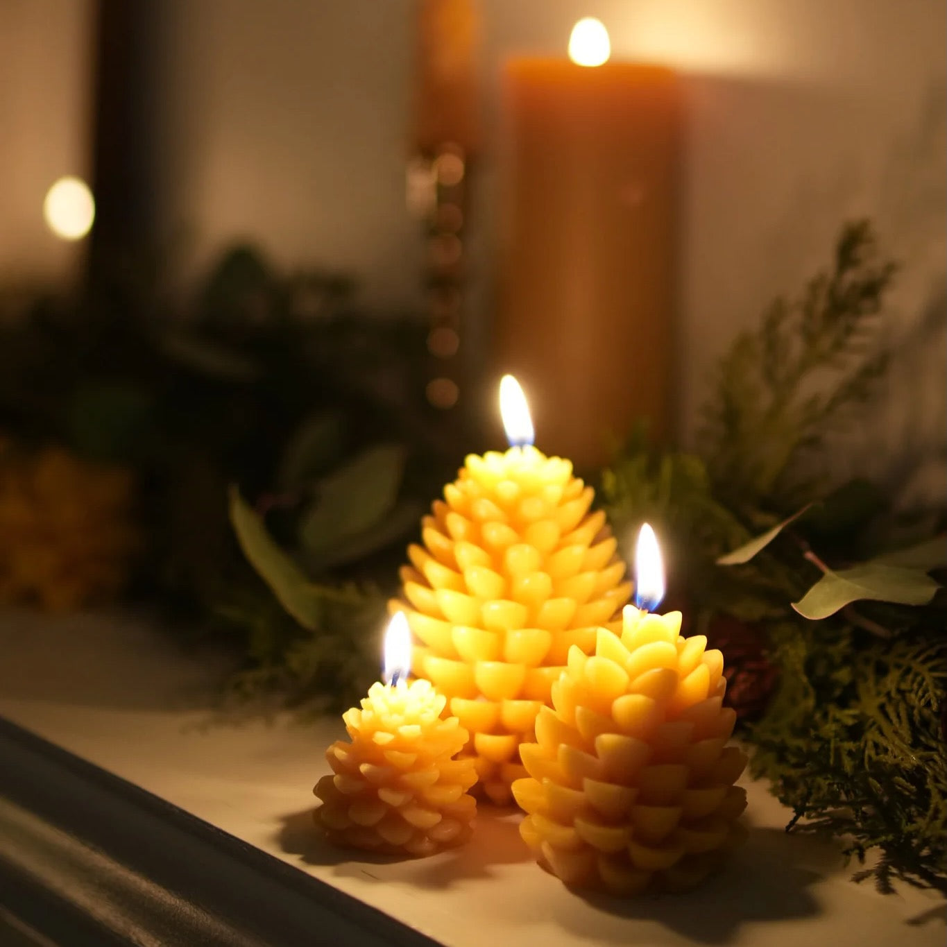 Slow Burn Beeswax Candles - Seasonal - Pinecone
