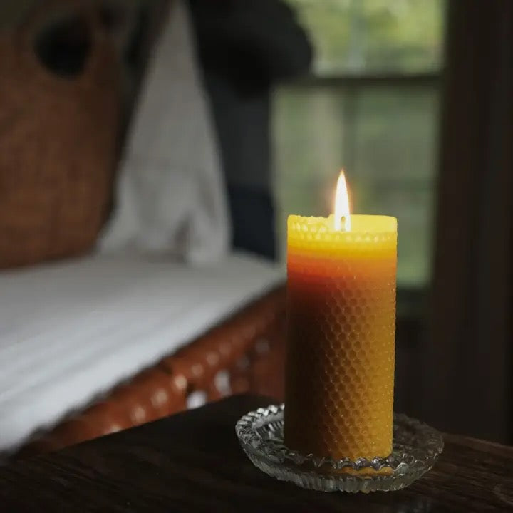 low Burn Beeswax Candles - Winnie Pillar