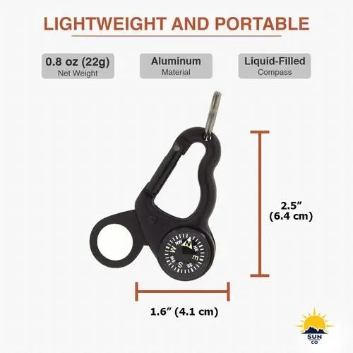 Magnicomp - Compass & Magnifier Carabiner Keychain