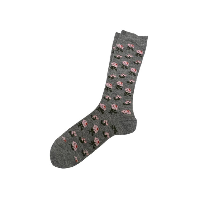 Alpaca Socks - Floral Rosa Pattern