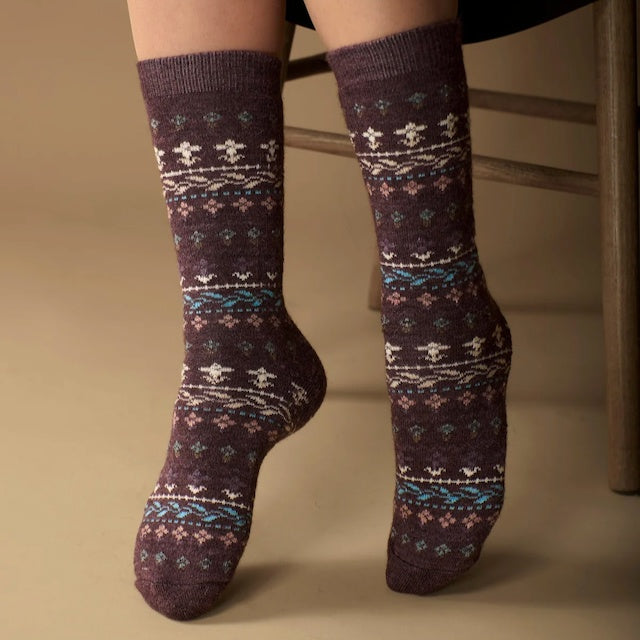 WUAMAN Alpaca Socks - Colorado in Purple