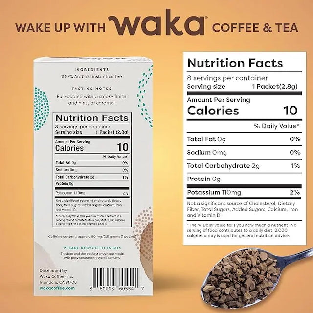 Waka Single Serving Instant Coffee - 8ct Box
