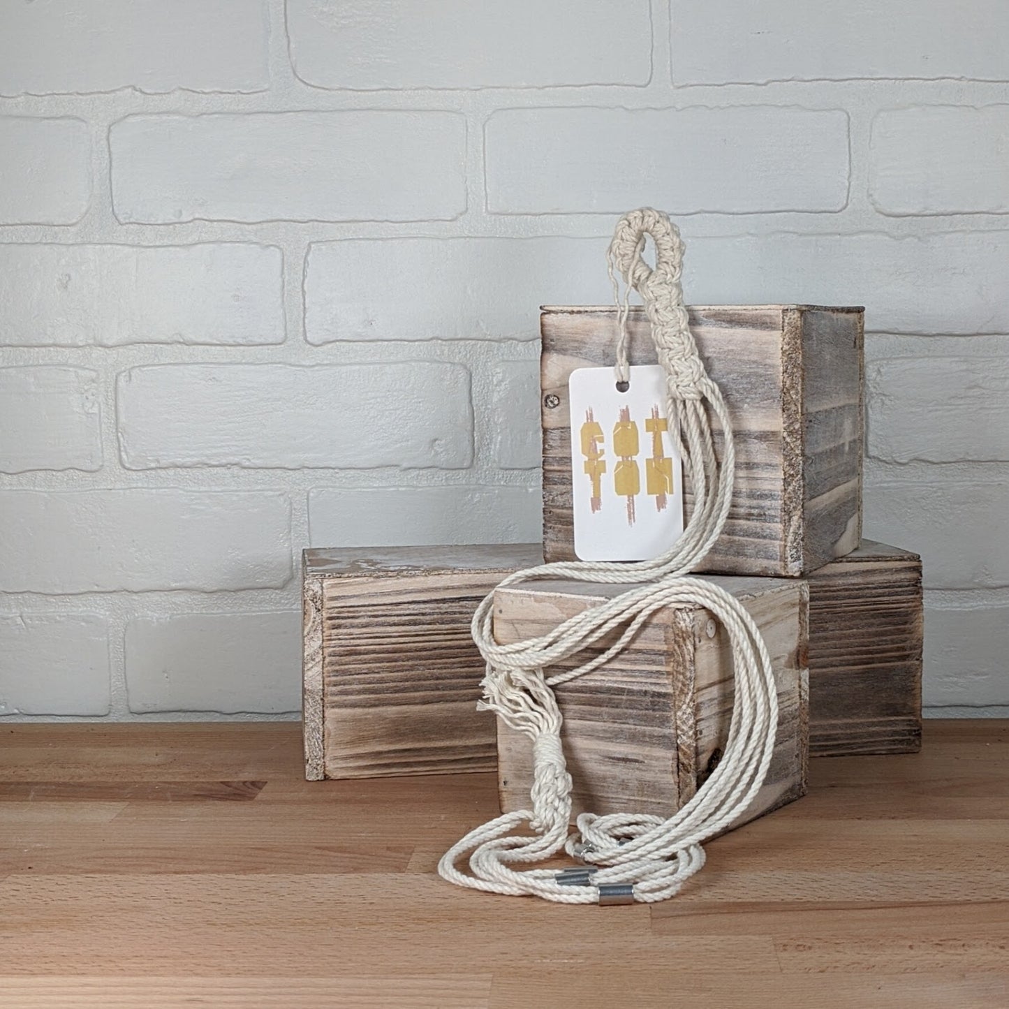 Cotton & Bead Macrame Plant Hanger - Small