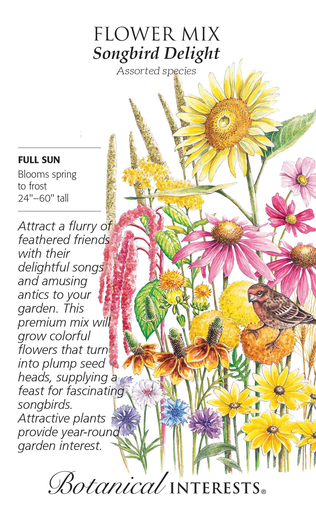 Flower Mix 'Songbird Delight' - Botanical Interests® - Large Packet