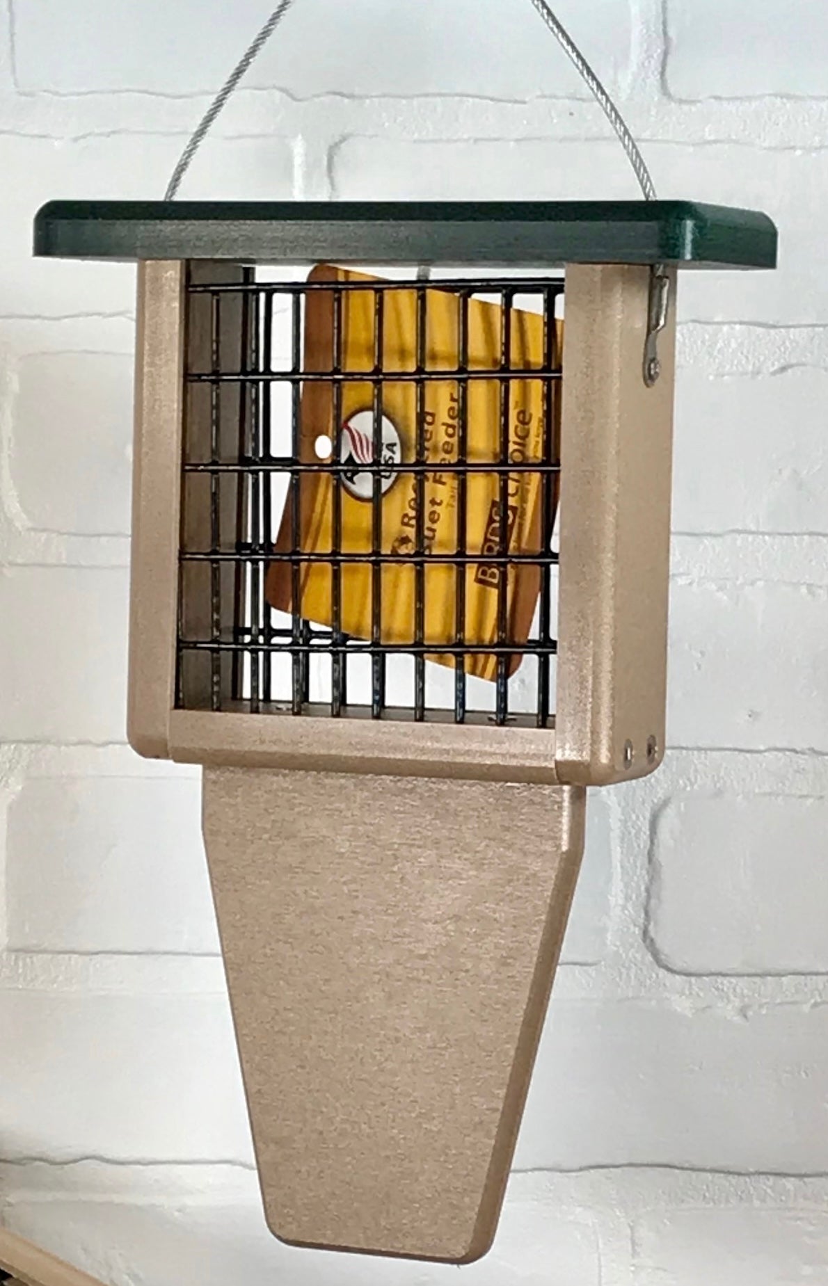 Suet Feeder - Recycled Single Cake Suet Feeder - Green