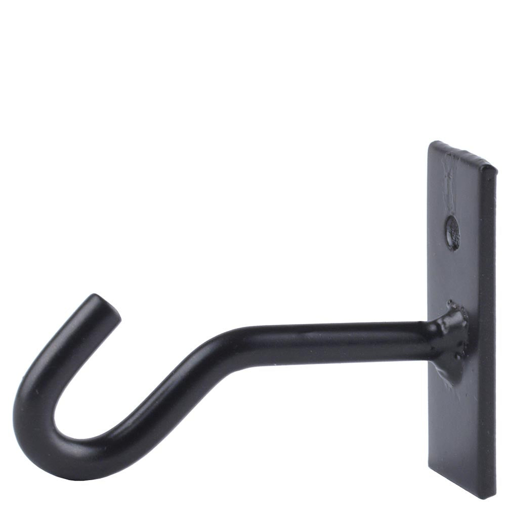 Hook - Wall - Small Black with Wall Plate - 2.75in