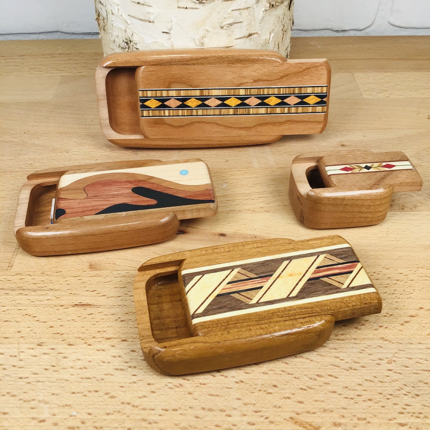Heartwood Keepsake Wooden Boxes with Decorative Inlay