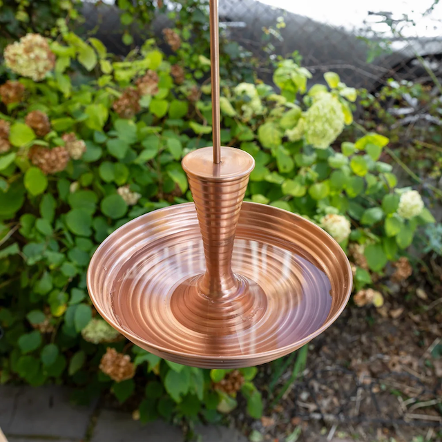 Birdbath - Achla Hanging Droplet Copper-Plated Brass