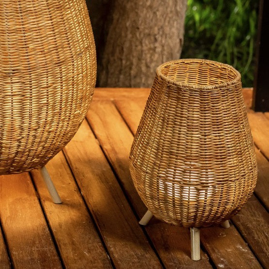 Saona Outdoor Portable Table Lamp - Wicker