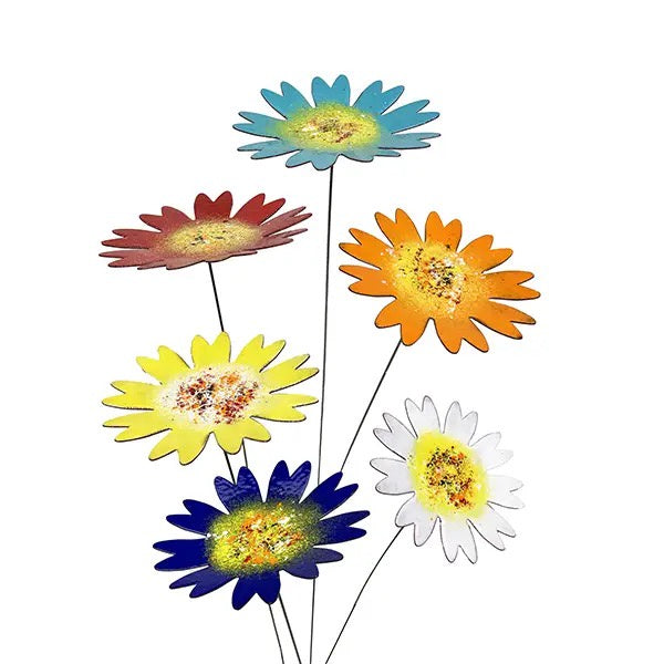 Copper Enamel Daisy Plant Stake - Extra Large - Assorted Colors