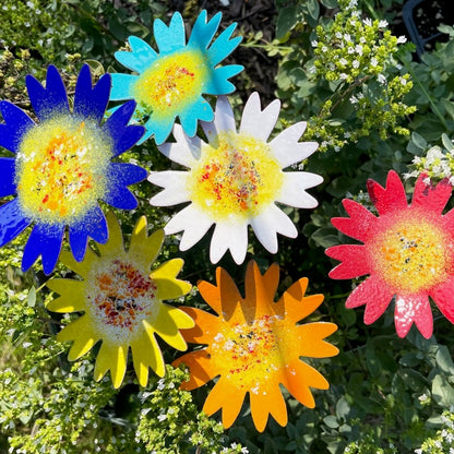 Copper Enamel Daisy Plant Stake - Extra Large - Assorted Colors