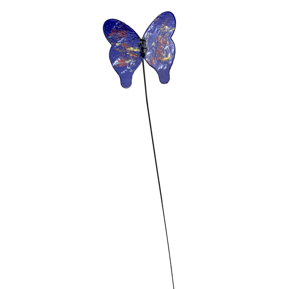 Copper Enamel Butterfly Plant Stake - Medium - Assorted Colors