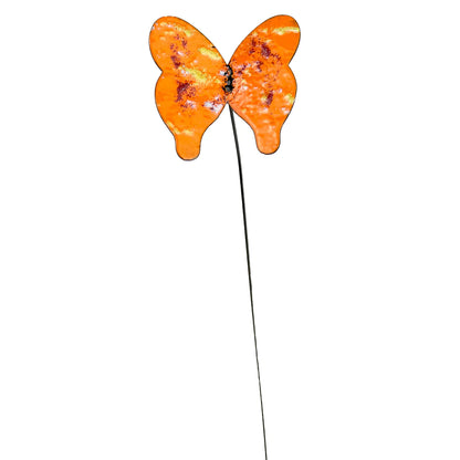 Copper Enamel Butterfly Plant Stake - Medium - Assorted Colors