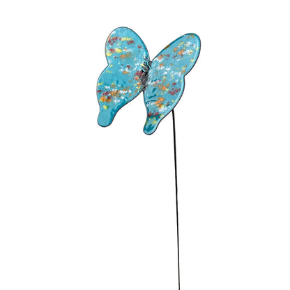 Copper Enamel Butterfly Plant Stake - Medium - Assorted Colors