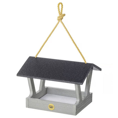 Bird Feeder - Modern Farmhouse Fly-Thru Hopper - Driftwood Gray