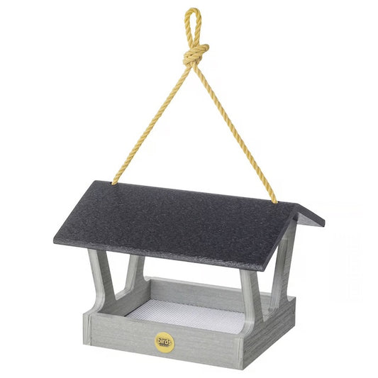 Bird Feeder - Modern Farmhouse Fly-Thru Hopper - Driftwood Gray