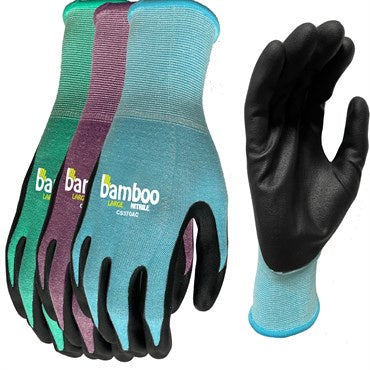 Bamboo Gardener Gloves w Nitrile Palm