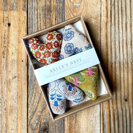 Mini Lavender Heart Sachets - Boxed Set of 4