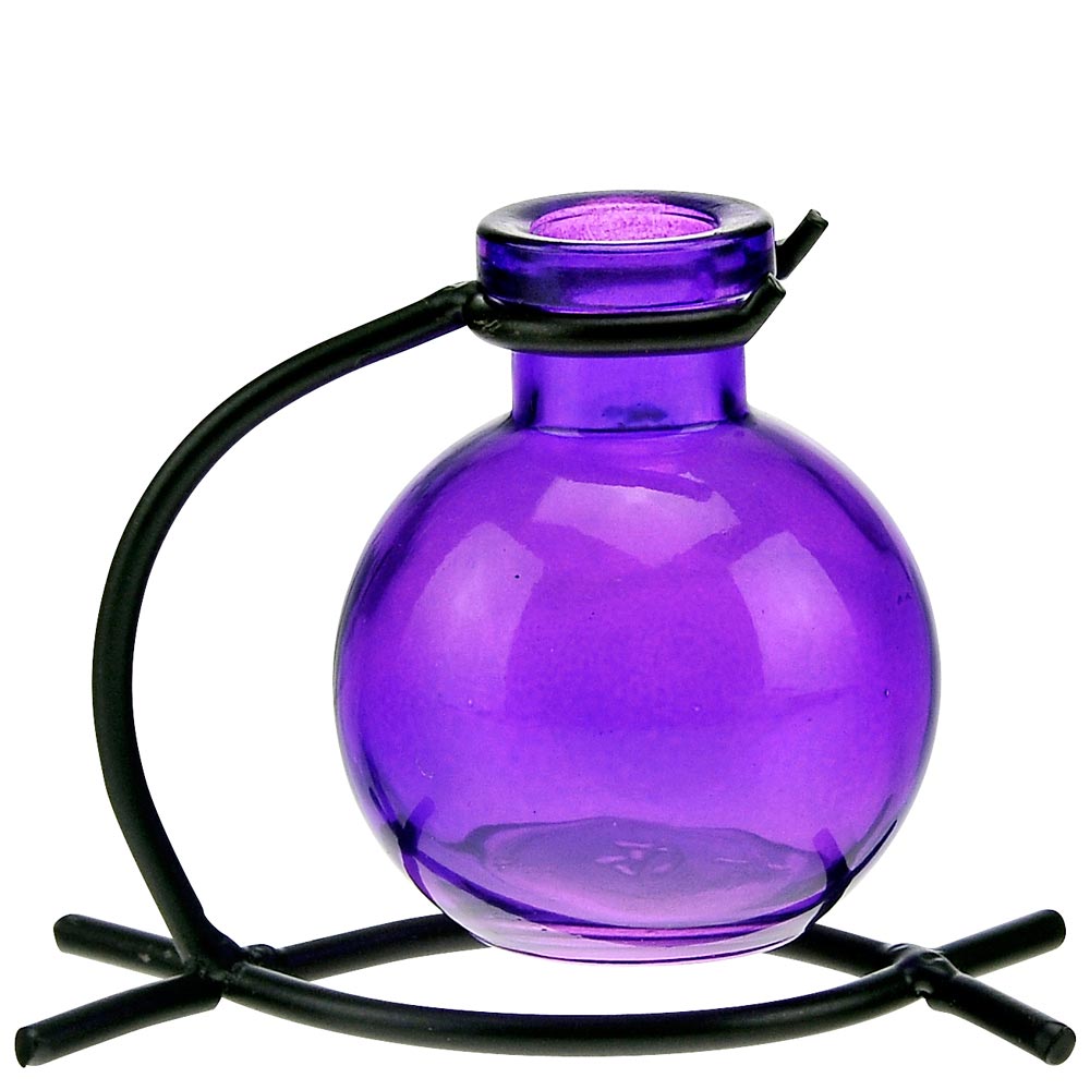 Casablanca Recycled Glass Rooting Vase & Metal Stand