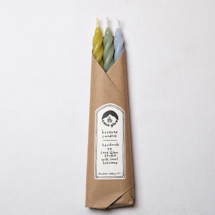 Cave Glow Studio - Spiral Taper Candles - 3-packs