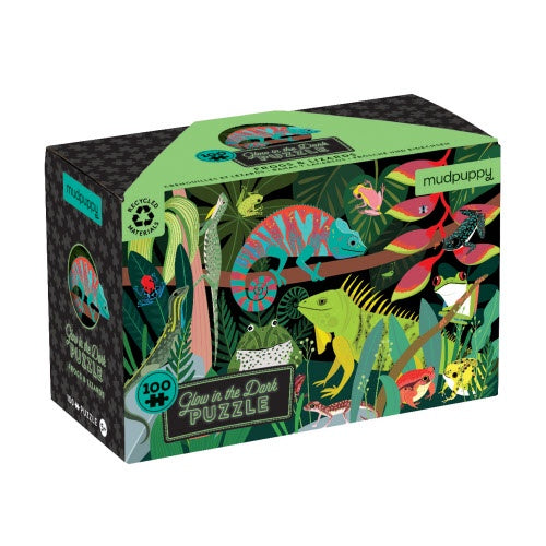 Glow in the Dark Frogs & Lizards Puzzle - 100 pieces