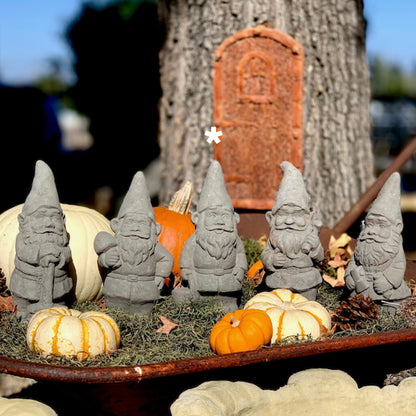 Vintage Garden Helper Gnomes - Classic Gray Finish
