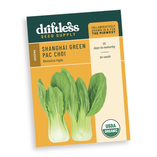 Bok Choi 'Shanghai Green Mini' Driftless Seed Supply - Organic