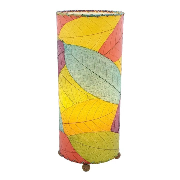 Handmade Indoor Table Lamp - Cocoa Leaf Multicolor