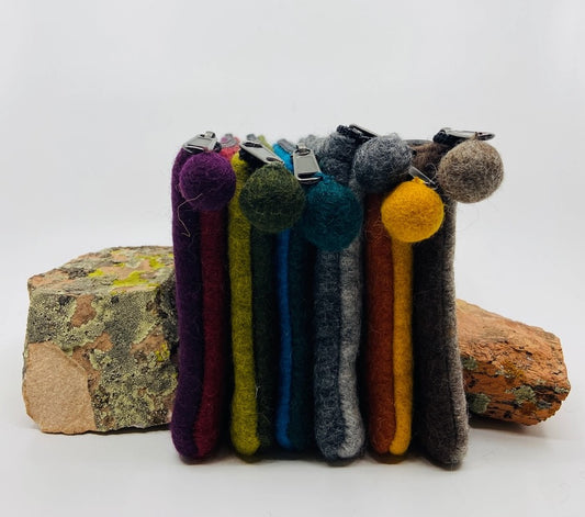 Fibres of Life Felted Wool Medium Pouch Organizer - Assorted Colors