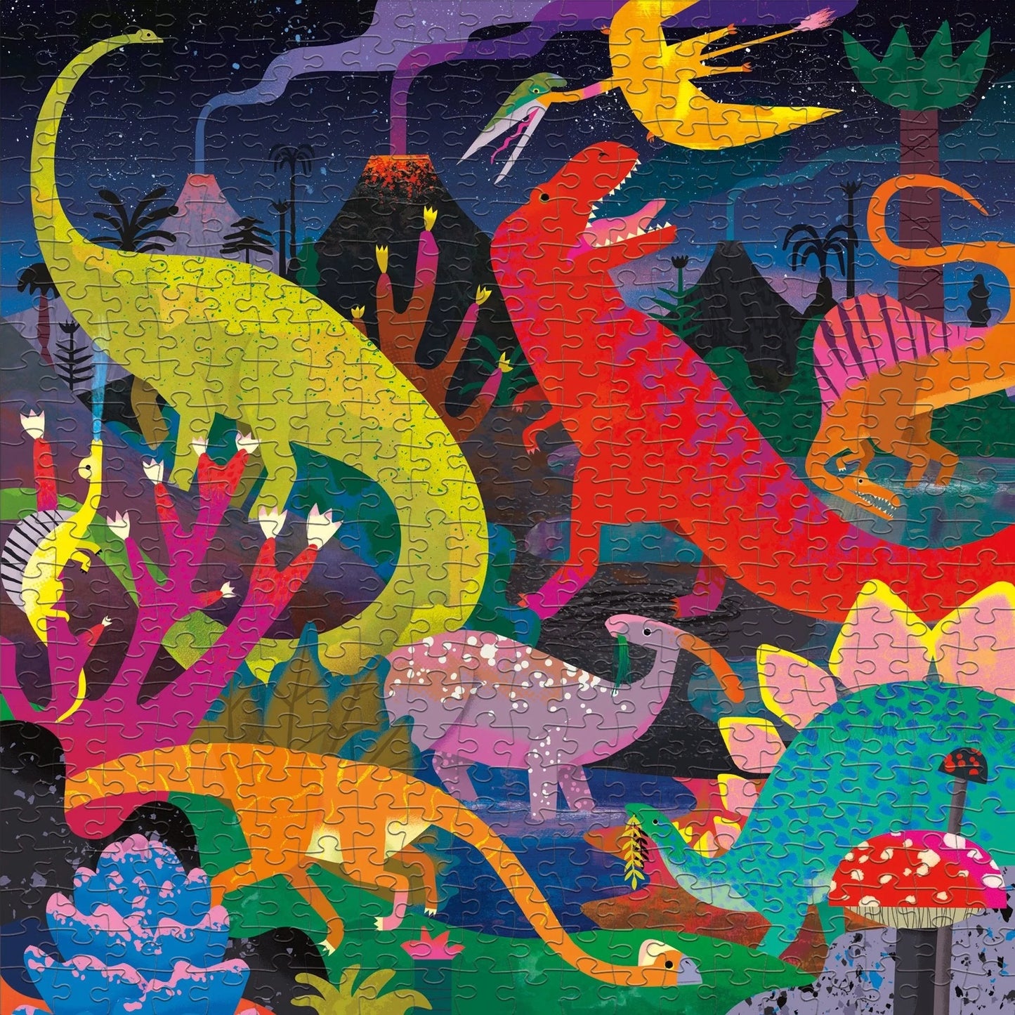 Dinosaurs Illuminated Glow in the Dark Puzzle - 500 Pieces