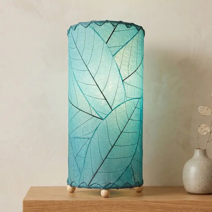 Handmade Indoor Table Lamp - Cocoa Leaf - Sea Blue