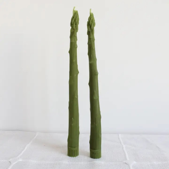 Happy Organics Beeswax Candles - Asparagus Pair