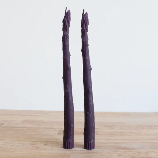Happy Organics Beeswax Candles - Asparagus Pair - Purple
