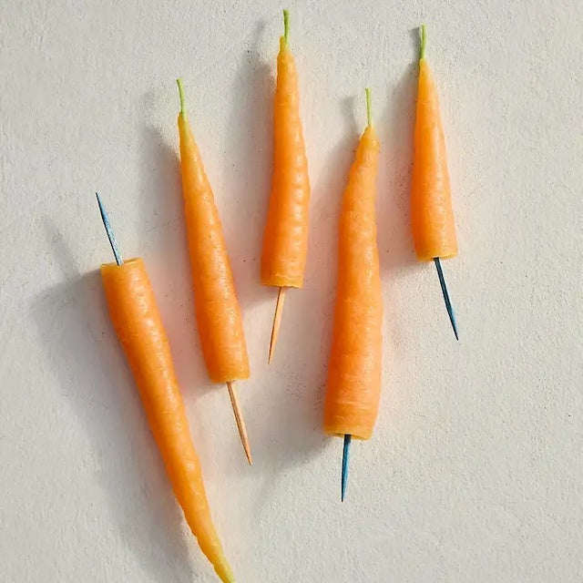 Happy Organics Beeswax Birthday Candles - Carrots - 5-Pack