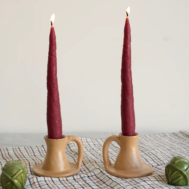 Happy Organics Beeswax Candles - Carrot Pair - Purple