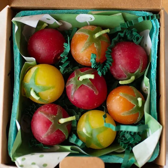 Happy Organics Beeswax Birthday Candles - Cherry Tomatoes - 8-Pack