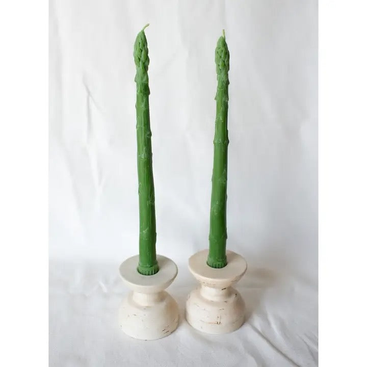 Happy Organics Beeswax Candles - Asparagus Pair