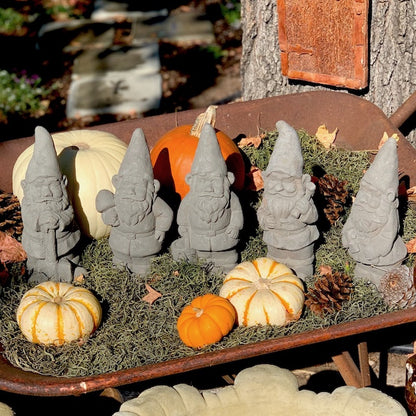 Vintage Garden Helper Gnomes - Classic Gray Finish