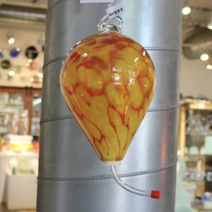 Lake Superior Art Glass Hummingbird Feeder - Standard Size - Blown Glass