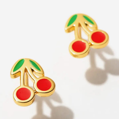 Enamel Stud Earrings - Produce