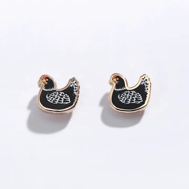 Enamel Stud Earrings - Animals & Friends