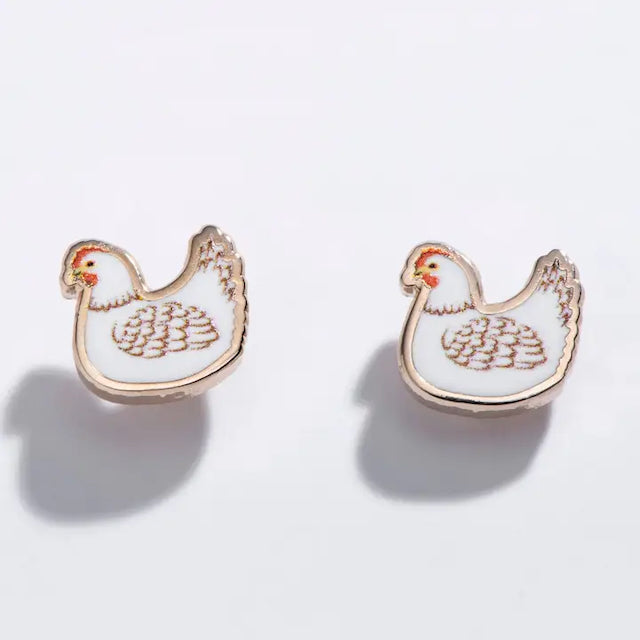 Enamel Stud Earrings - Animals & Friends