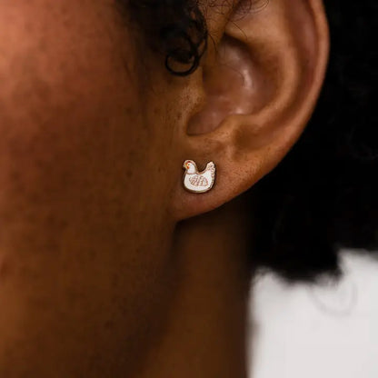 Enamel Stud Earrings - Animals & Friends